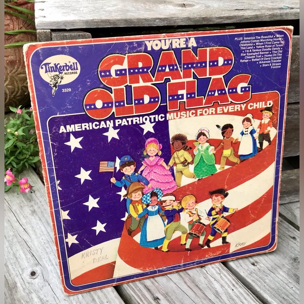 VINTAGE Childrens Vinyl Record You’re A Grand Old Flag Patriotic Songs USA Music